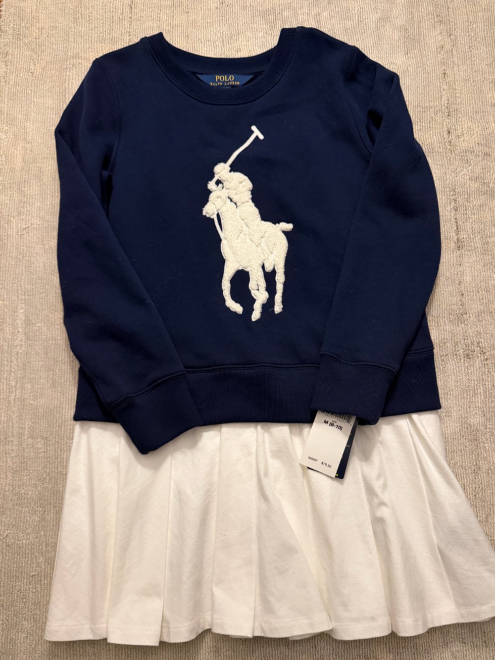 NWT Kids Poll Ralph Lauren Sweatshirt Dress-8/10
